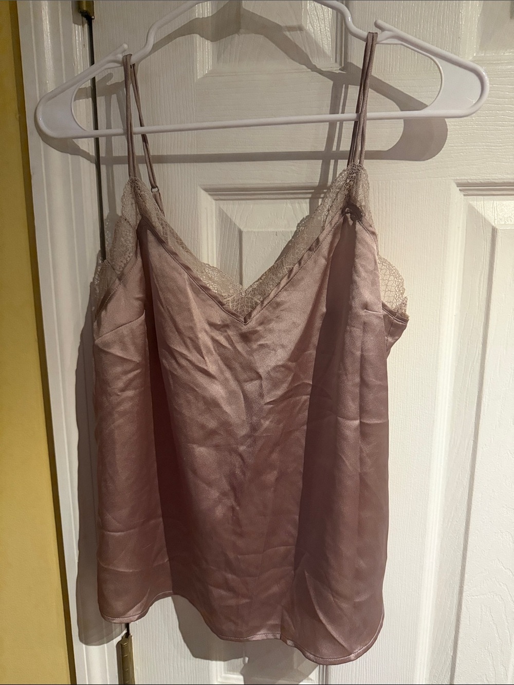Abercrombie & Fitch Lace-Trim Satin Cami - Mauve